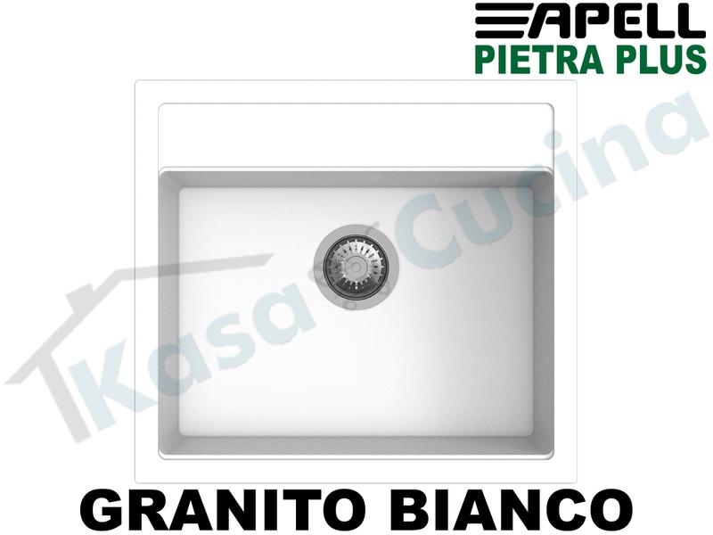 Lavello Apell Pietra Plus cm.56X51 1V Granito Bianco