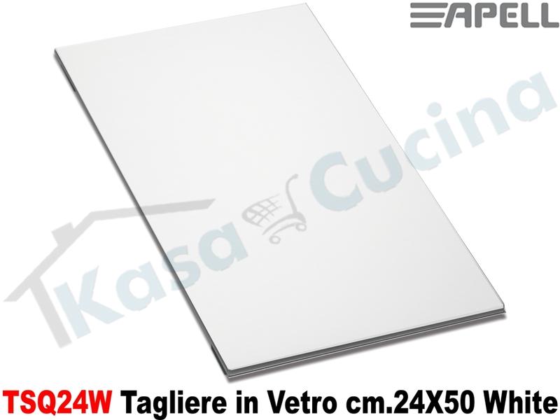 Accessorio Apell TSQ24W Cover Tagliere in Vetro cm.24X50 Bianco