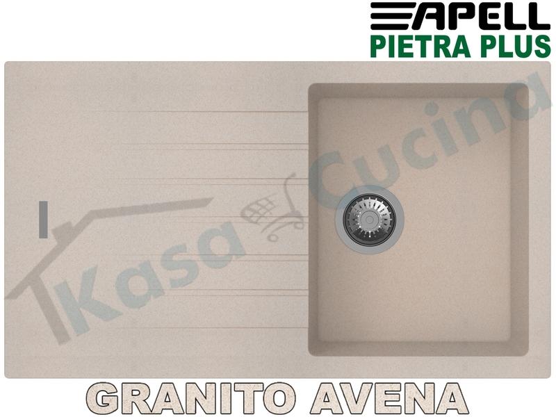 Lavello Incasso Apell-Fhuller PTPL861GO 86X50 1 Vasca + Gocciolat. Granito Avena
