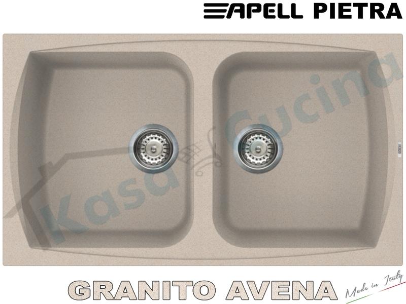 Lavandino Da Incasso Pietra.Lavello Da Incasso Pietra Cm 86x50 Fragranite Avena 2 Vasche Kasa Cucina Elettrodomestici Da Incasso