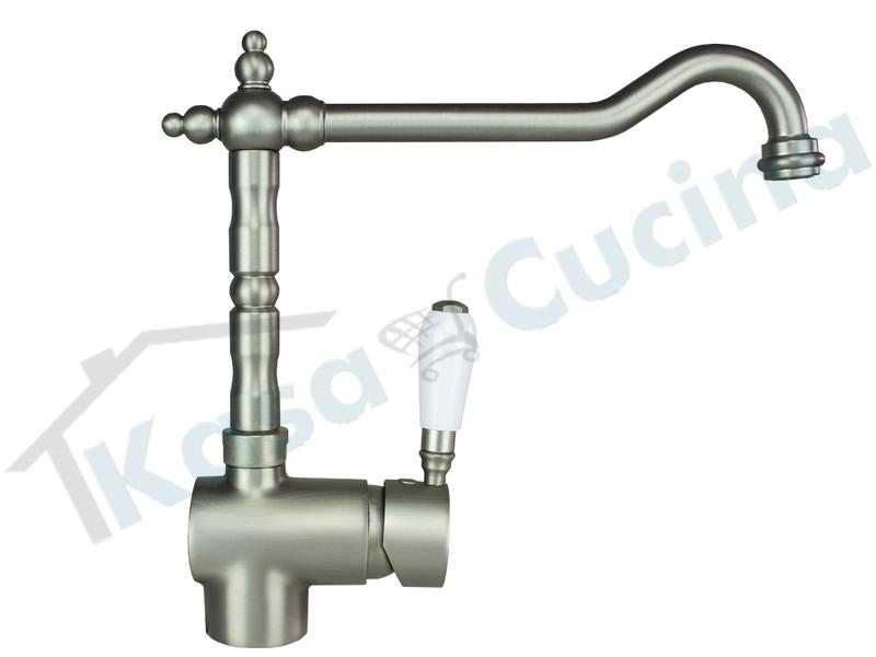 Rubinetto Miscelatore Cucina Pescara Rustico Vecchio Argento