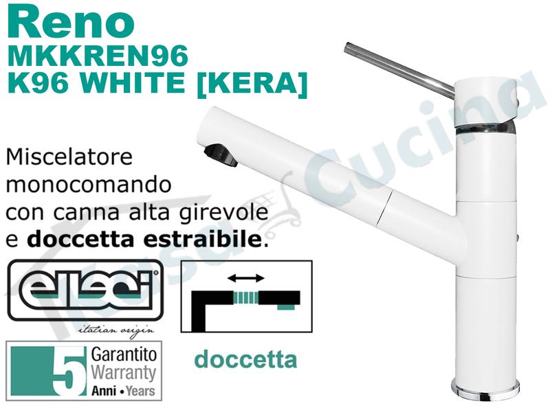 K96 White G9H Adige ElleciRubinetto cucina KeratekADIGEColore 
