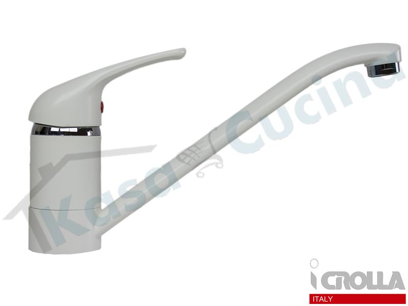 Miscelatore Crolla Perfecta 4070 BI Canna Bassa Girevole Bianco