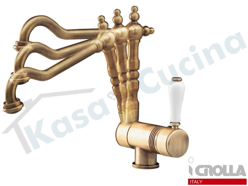 Miscelatore Crolla Oldmix 800 OA Sottofinestra Rustico Ottone Antico