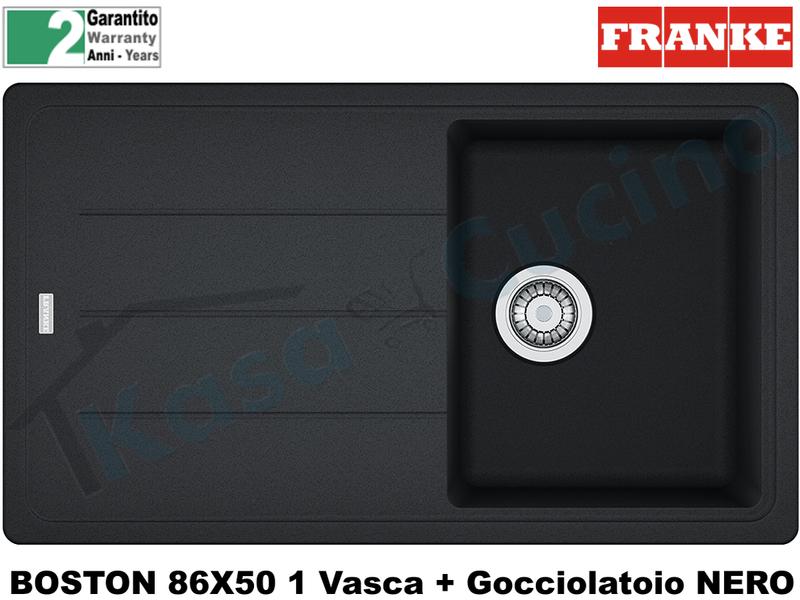 Lavello 86 X 50 1 V + Gocc. Franke BFG611-86 9899873 Boston Nero