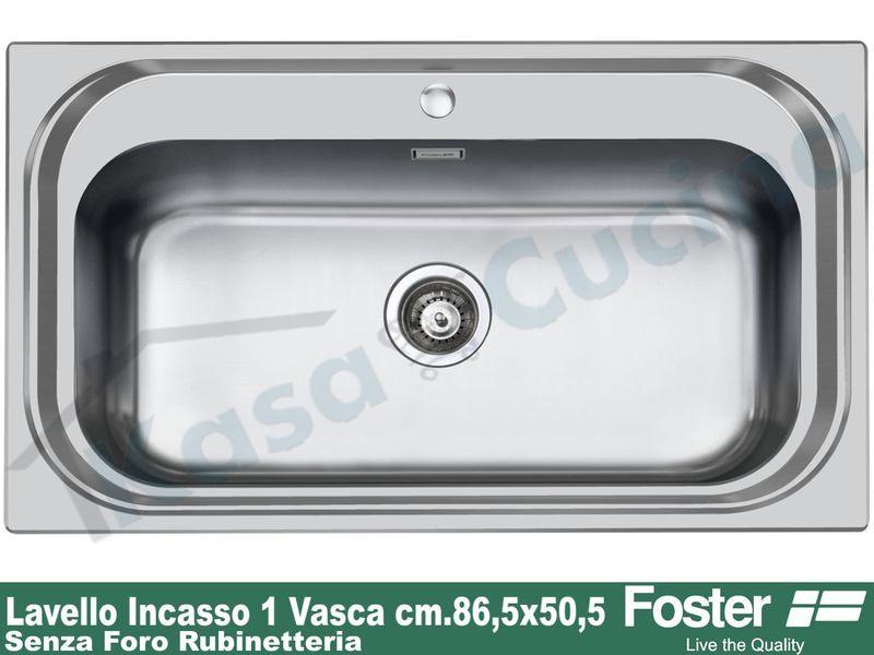Accessori Per Lavelli Foster.Lavello Foster S1000 Cm 86 5x50 5 1v Piletta 3 Spazzolato Senza Foro Miscelatore Kasa Cucina Elettrodomestici Da Incasso