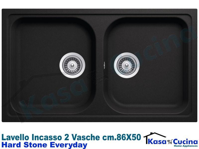 Lavello Da Incasso Cucina Nero.Lavello Da Incasso Everyday Cm 86x50 Fragranite Nero 2 Vasche Kasa Cucina Elettrodomestici Da Incasso