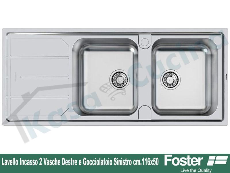 Lavello da Incasso Elettra cm.116X50 in Acciaio Inox 2 Vasche Destre