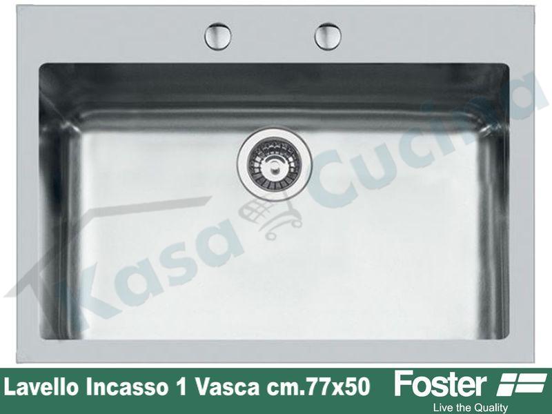 Lavello Cucina 1 Vasca.Lavello Cucina Kf 1 Vasca Cm 77x52 Acciaio Inox Kasa Cucina Elettrodomestici Da Incasso