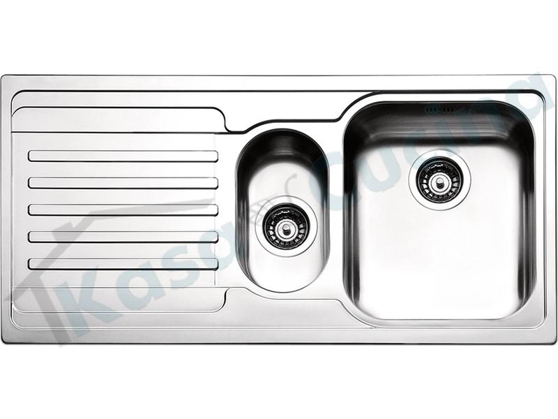 Lavello APELL-FHULLER Venezia Acciaio Antigraffio 100X50 1 Vasca e ½ DX e Go. SX