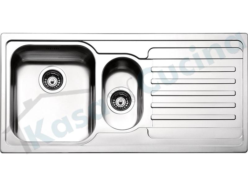 Lavello APELL-FHULLER Venezia Acciaio Antigraffio 100X50 1 Vasca e ½ SX e Go. DX