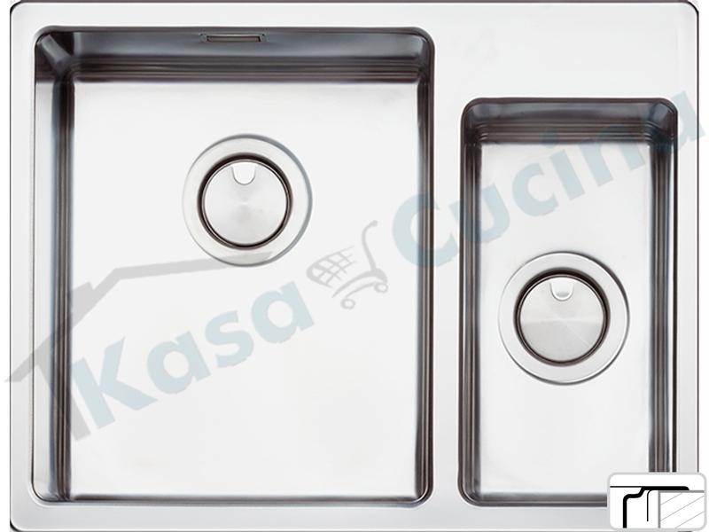 Lavello da Incasso Linear Plus Flat cm. 61,5x47,2 in Acciaio Inox 1 Vasca