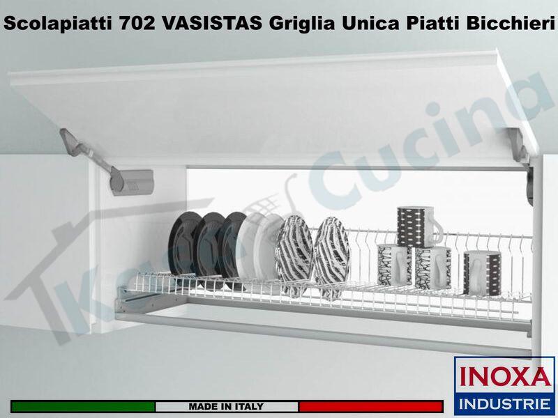 Kit Scolapiatti Vasistas Pensile 40 INOXA 702/40 + Vaschetta 602 + Telaio  502