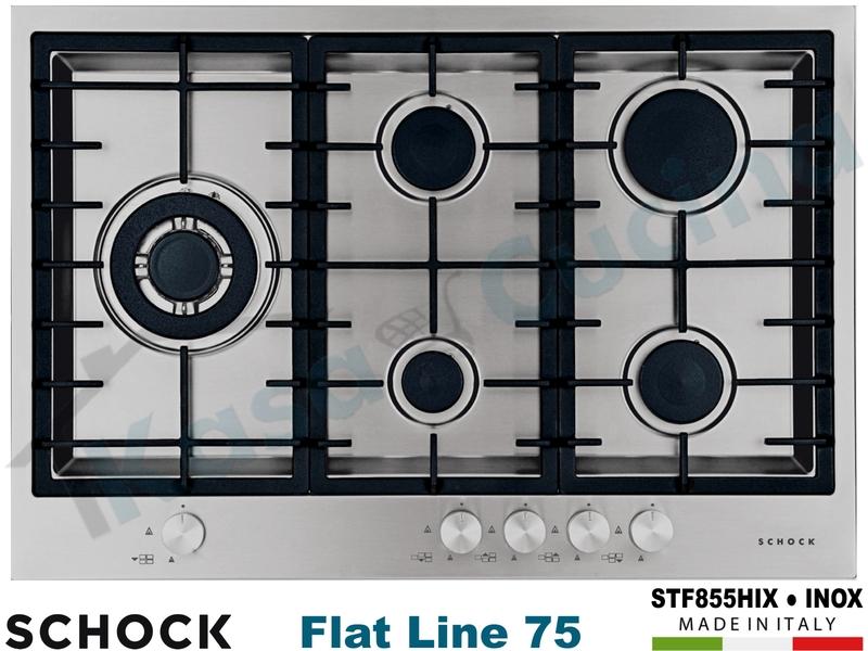 Piano Cottura Incasso Filotop cm. 75 Acciaio Inox Flat 5 Fuochi Gas