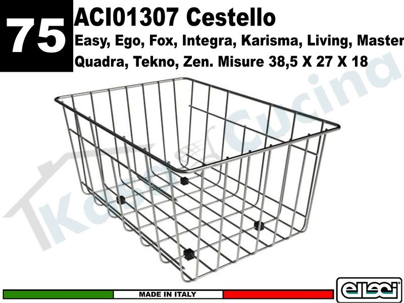 Accessorio 75 ACI01307 Cestello Universale Acciaio Inox 38,5X27X18