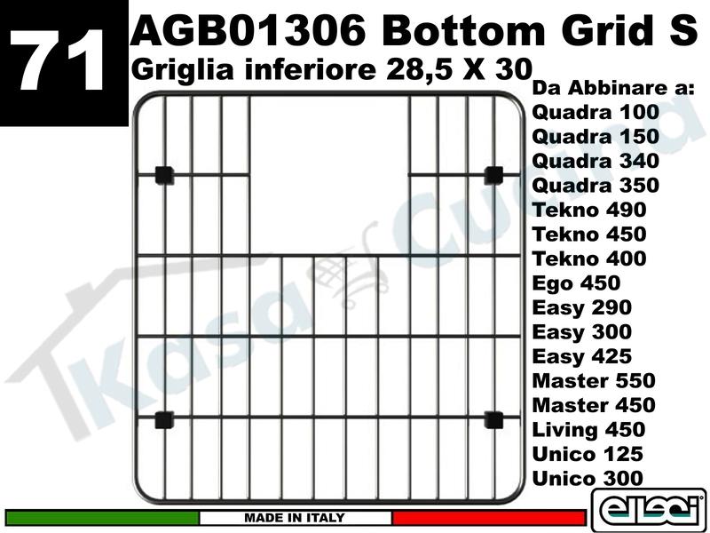 Accessorio 71 AGB01306 28,5X30 Botton Grid Griglia Inferiore Acciaio