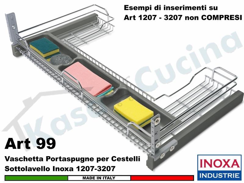 Vaschetta Ardesia Portaspugne Inoxa 99/100 AR X Sottolavello 1207 / 3207 da 100