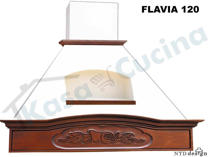 Cappa Angolo 103X103 Con Nicchia e Trave Legno Frassino Verniciato