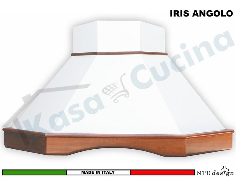 Cappa Angolo Iris 103X103 Con Trave Legno Massello Frassino Grezzo