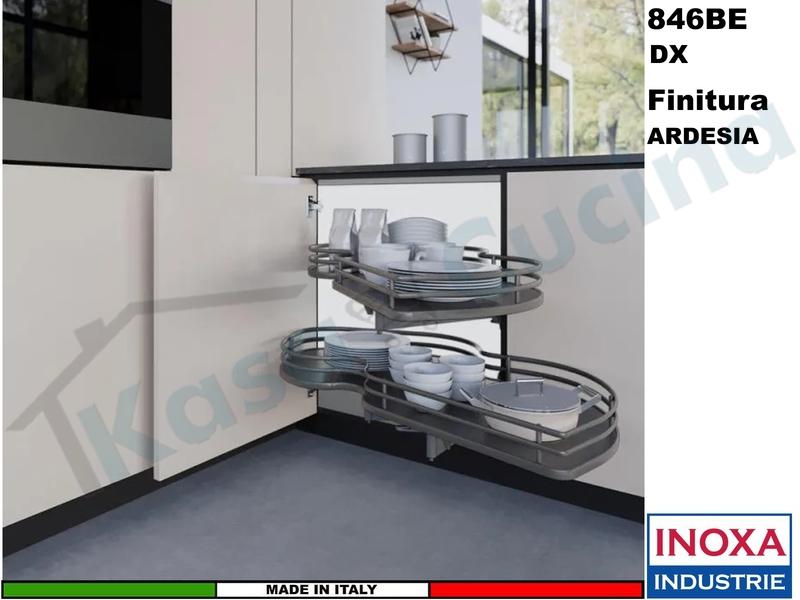 2 Ripiani Girevoli Angolo 105X60 Anta 45 DX Struttura Ardesia Ripiano Ardesia
