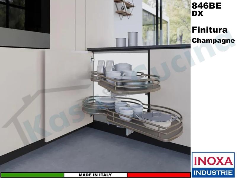 2 Ripiani Girevoli Angolo 105X60 Anta 45 DX Struttura Champagne Ripiano Champagne