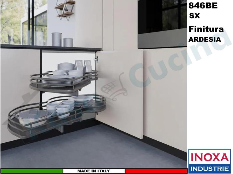 2 Ripiani Girevoli Angolo 105X60 Anta 45 SX Struttura Ardesia Ripiano Ardesia