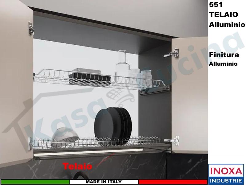 Telaio Alluminio 551/80GXP1 Scolapiatti 80 Interno 76,3 Estensibile da 27 a  35