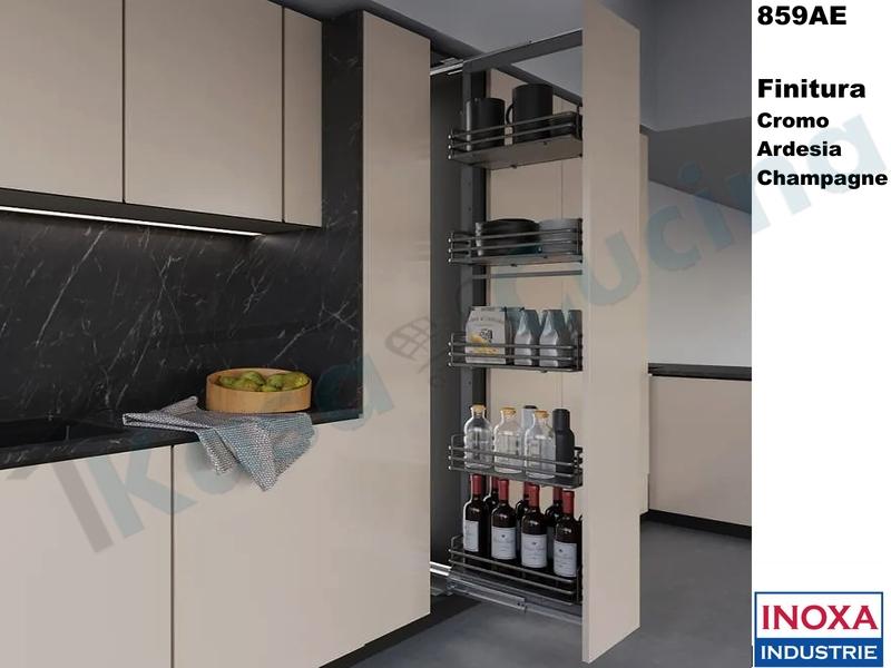 Colonna Dispensa Estraibile INOXA ELLITE 859AE Min 186 Max 218,5 Larg.25