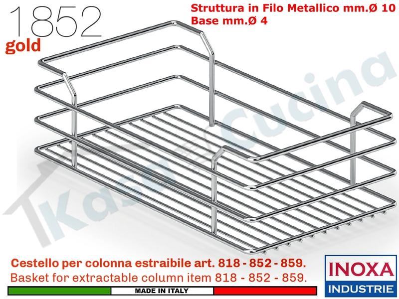 Cesto GOLD 1852G/G Colonna 818-852-859 Larghezza Da 15-20-30-40-45-50-60 Cromo