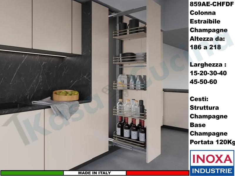 Colonna Dispensa Estraibile da 15 ELLITE 859AE Champagne e 5 Cesti Champagne