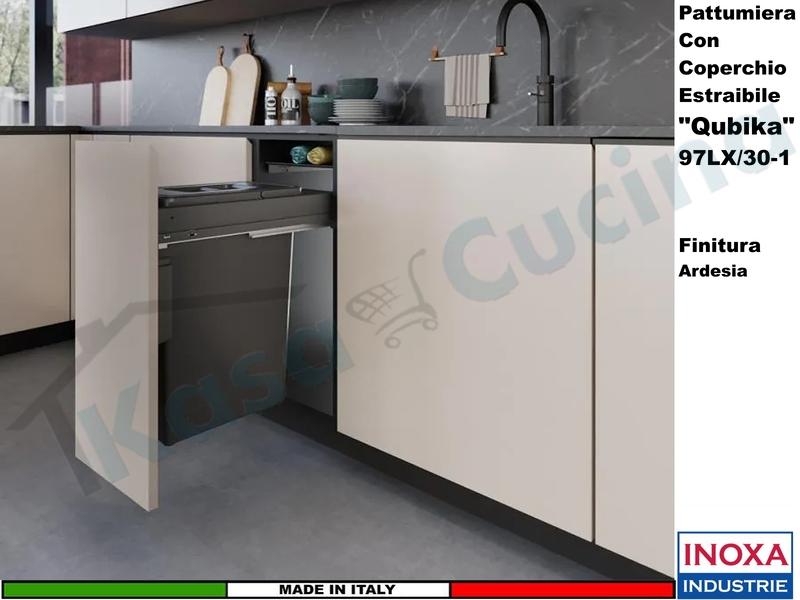 Pattumiera Estraibile 97LX/30 Fissaggio Anta Base da 30 1 Secchio con Coperchio