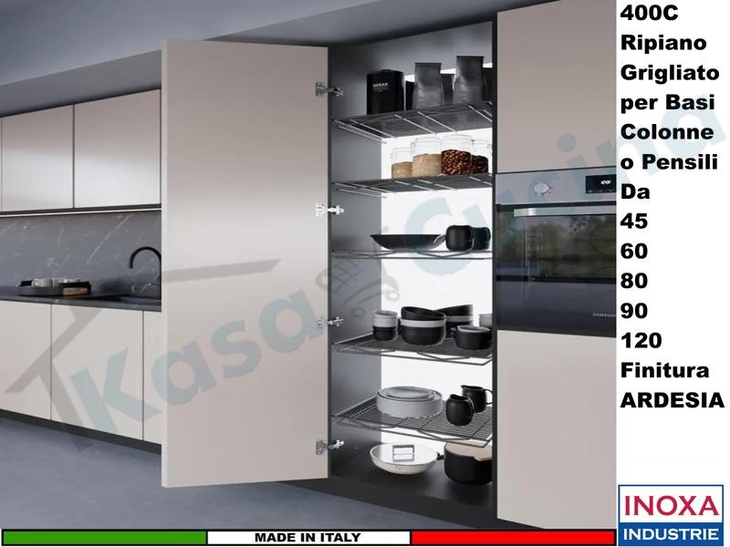 Ripiano Grigliato INOXA Serie DISPENSA Per Pensili da 45-60-80-90-120 ARDESIA
