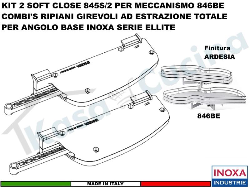 Kit 2 Soft Close 846S/2 Per Meccanismo 846BEY Combi'S INOXA ELLITE Ardesia