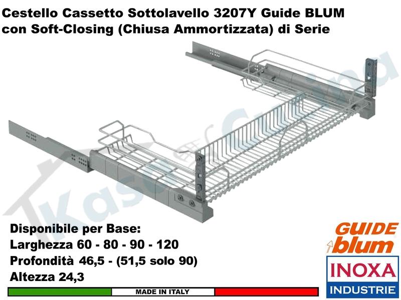 Carello Cestello Estraibile Sottolavello INOXA 3207Y/120-50 Guide