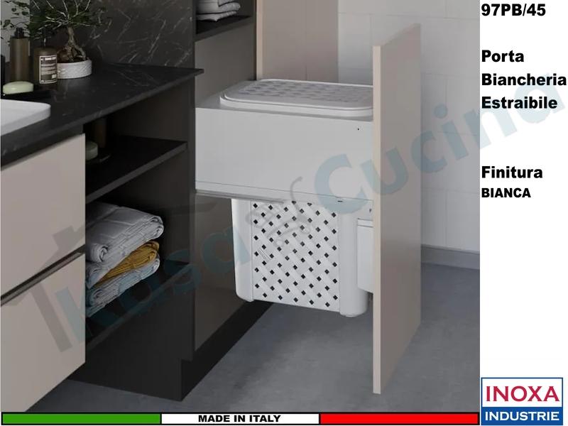 Carello 1 Cesto Portabiancheria Estraibile 97PB/45B Guide GRASS Base 45