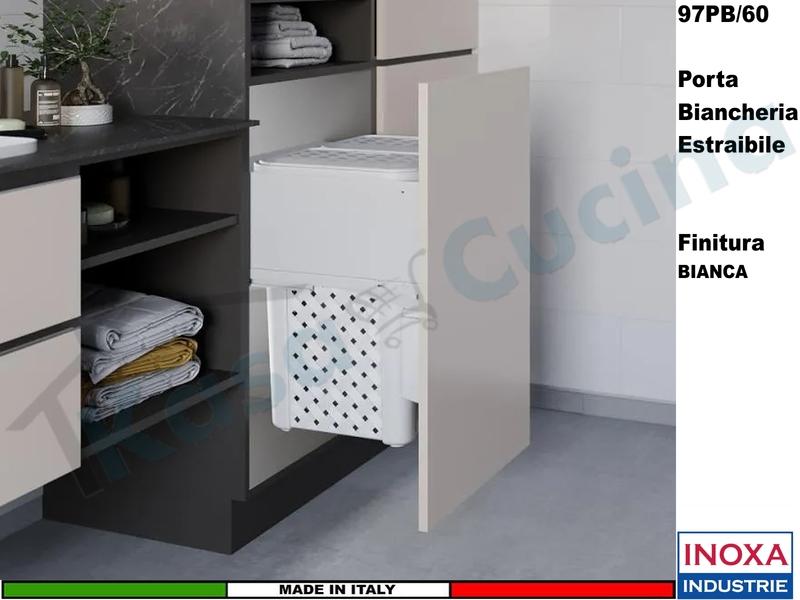 Carello 2 Cesti Portabiancheria Estraibile 97PB/60B Guide GRASS Base 60