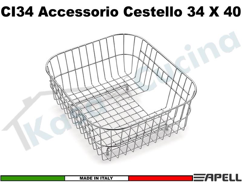 Accessorio Apell CI34 Cestello Acciaio per Vasche da cm.34X40