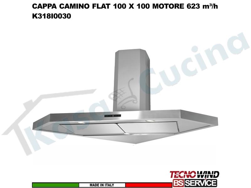 Cappa Parete Angolare ANGOLO FLAT K318I0030 100 X 100 Inox Motore 623 m³/h