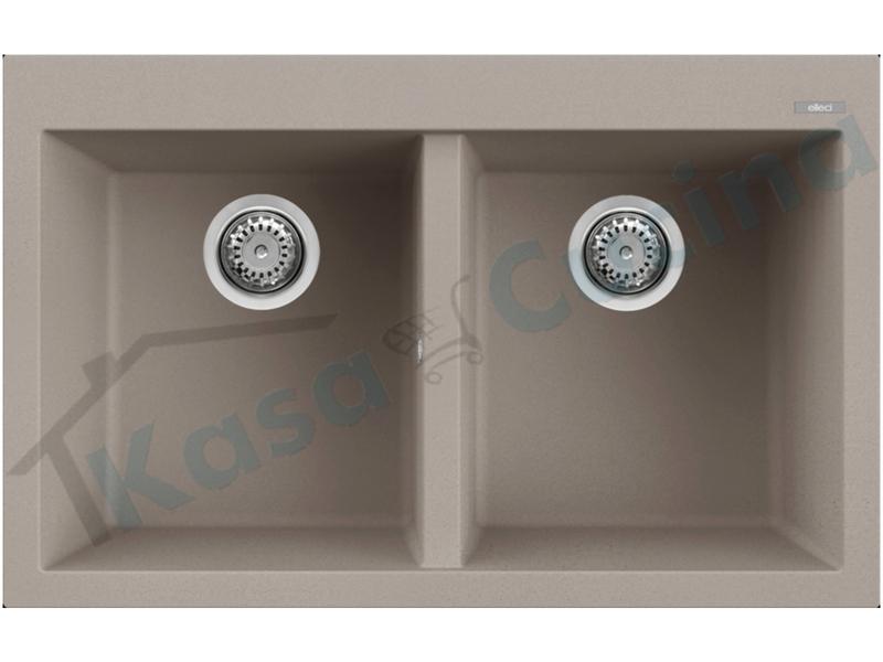 Lavello Quadra 350 G43 Tortora 2 Vasche cm.79x50
