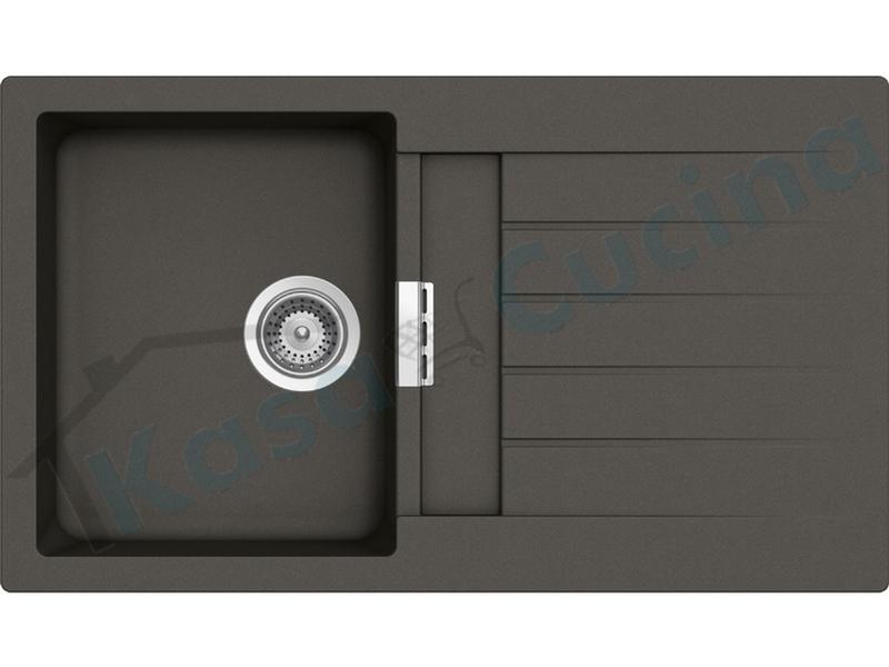 Lavello Incasso cm. 86x50 Primus Asphalt 43 Cristalite 1 Vasca