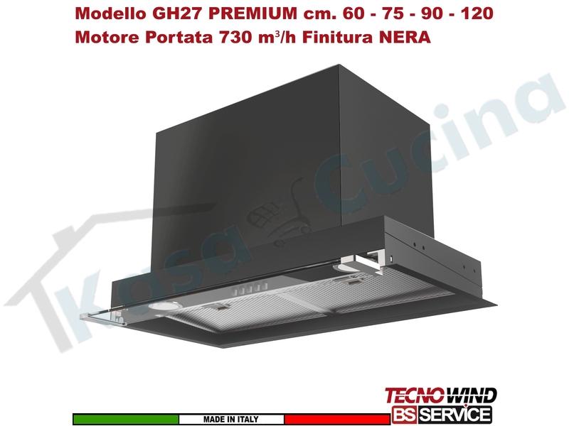 Cappa Gruppo Incasso 120 Dentro Pensile GH27 PREMIUM K170I0009 BLACK STOP DROP C.A