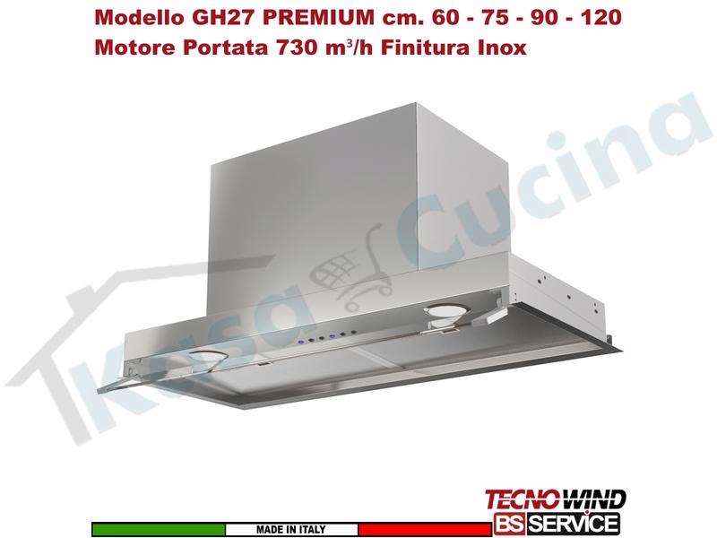 Cappa Gruppo Incasso 120 Dentro Pensile GH27 PREMIUM K170I0002 INOX STOP DROP Cl.C