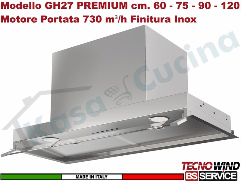 Cappa Gruppo Incasso 75 Sottopensile GH27 PREMIUM K170I0006 INOX STOP DROP Cla.C