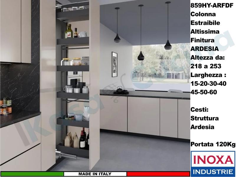 Colonna Dispensa HYPER 859HY da 218 a 253 Ardesia + 6 Cesti 15-20-30-40-45-50-60