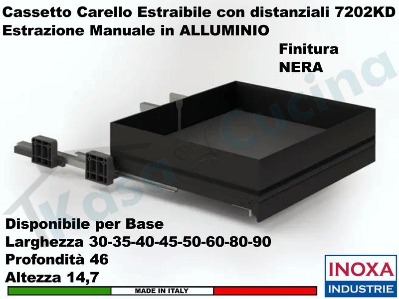 Carello Cassetto Cestello Estraibile INOXA 7202KDY/35PN Per Base 35 Nero