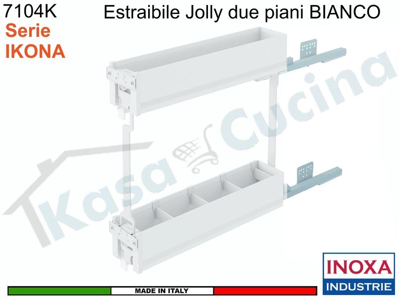 [Solo CARICO SCARICO] Carello Jolly Estraibile IKONA 7104KY/15PB Base 15 BIANCO