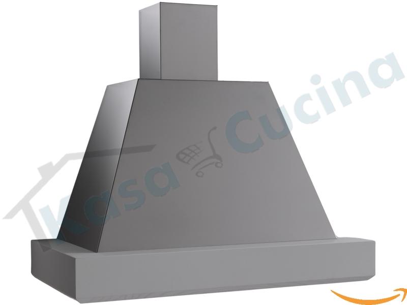Cappa Cucina Rustica Aspirante Filtrante 120 cm 500 m³/h Made in Italy ● K AISHA 120 V Acciaio Inox Cornice Legno Verniciato ● Filtri Antigrasso in Alluminio lavabili, Illuminazione LED e 3 Livelli di Velocità esercizio