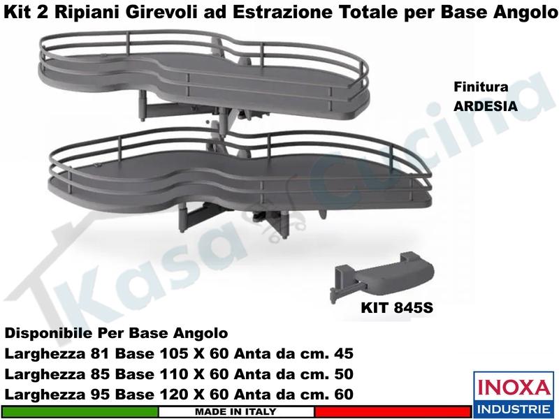 Meccanismo Angolo Estraibile Totale Ammortizzato 846BE 110X60 Anta 50 DX Ardesia