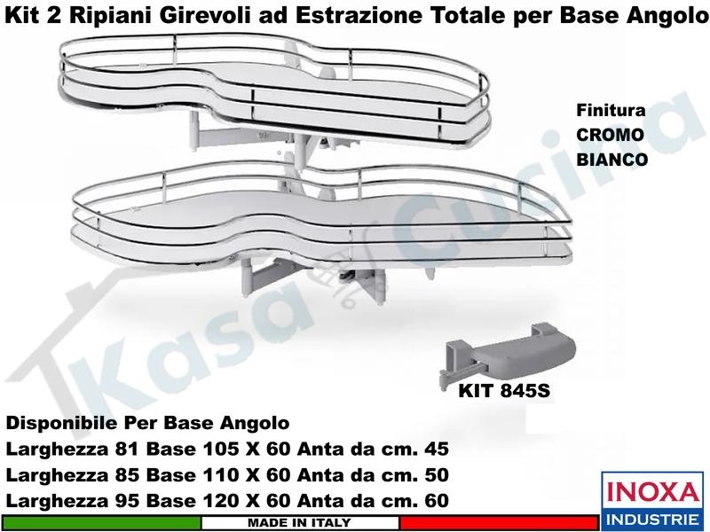 Meccanismo Angolo Estraibile Totale Ammortizzato 846BE 105X60 Anta 45 DX Cr-Bian