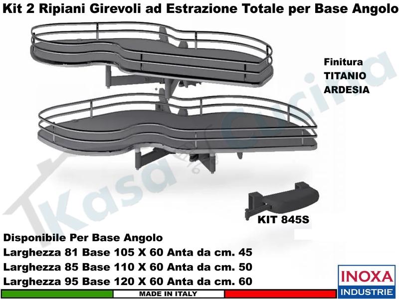 Meccanismo Angolo Estraibile Totale Ammortizzato 846BE 120X60 Anta 60 SX Titanio